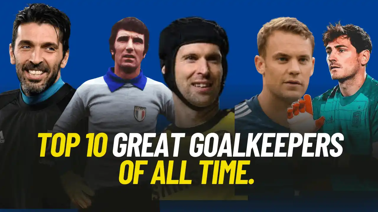 In this picture there are multiple world best goal keepers are shown